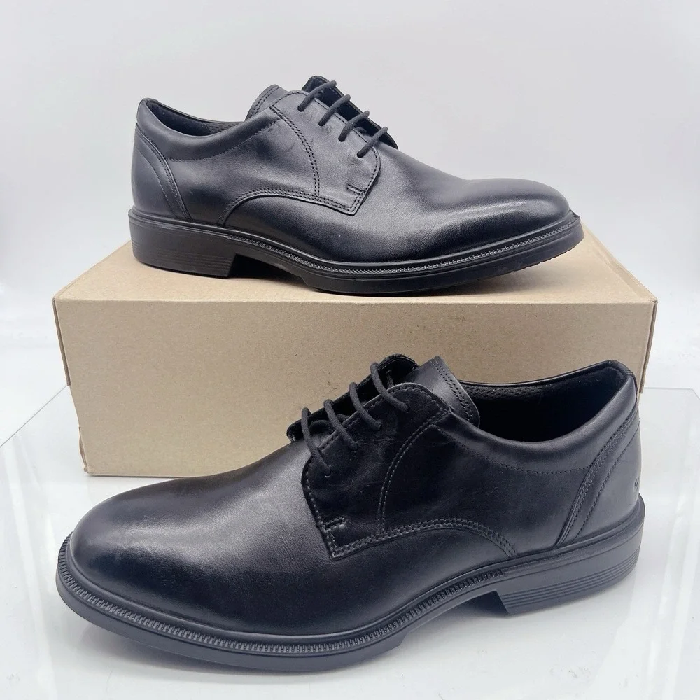 Ecco Maitland Hydromax Men's Casual Derby Shoes Black Leather EU 42 US 8 - 8.5